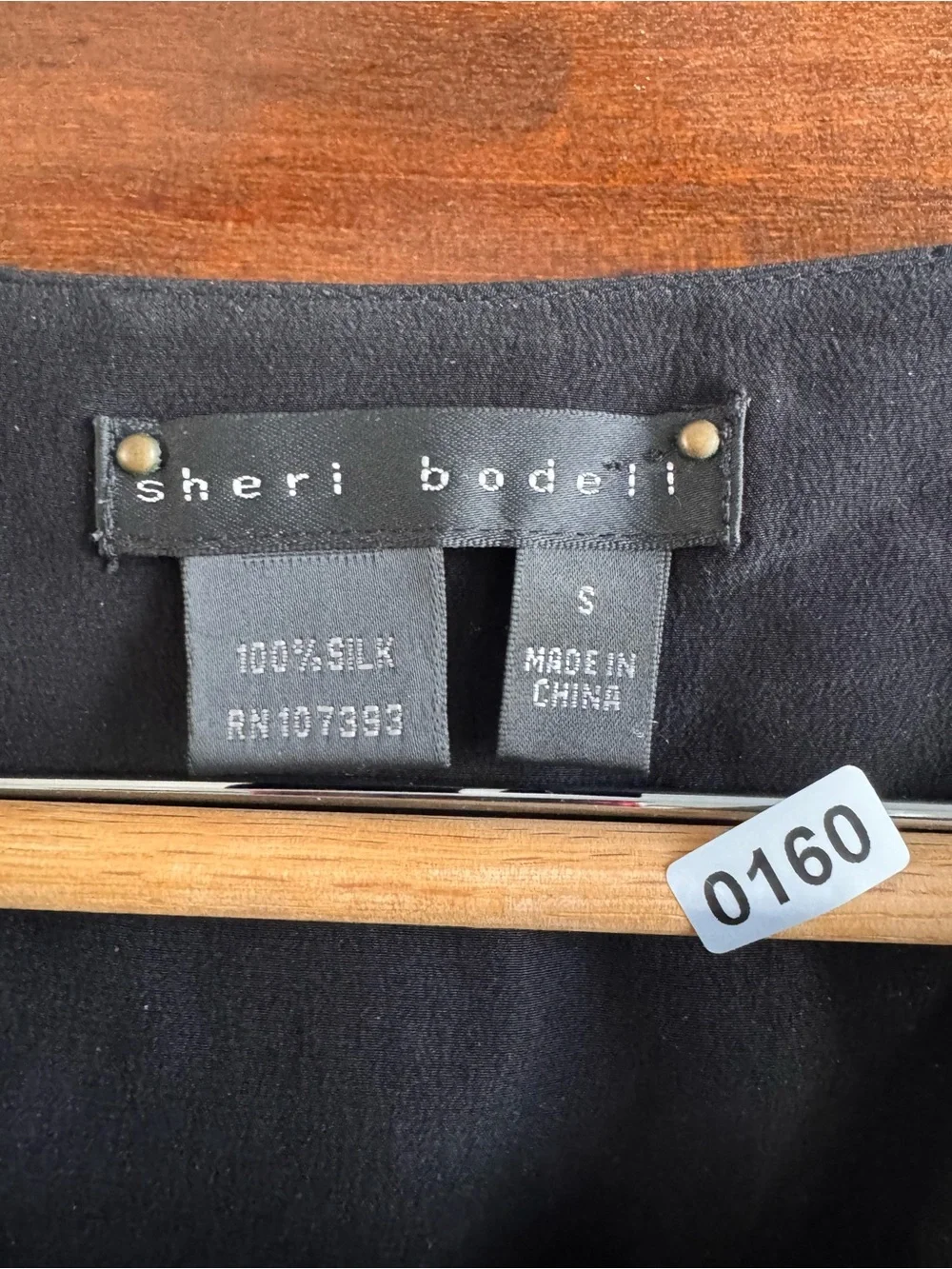 Shari Bodell Silk Sequin Black Dress